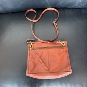 Fossil Tan Leather Crossbody Bag